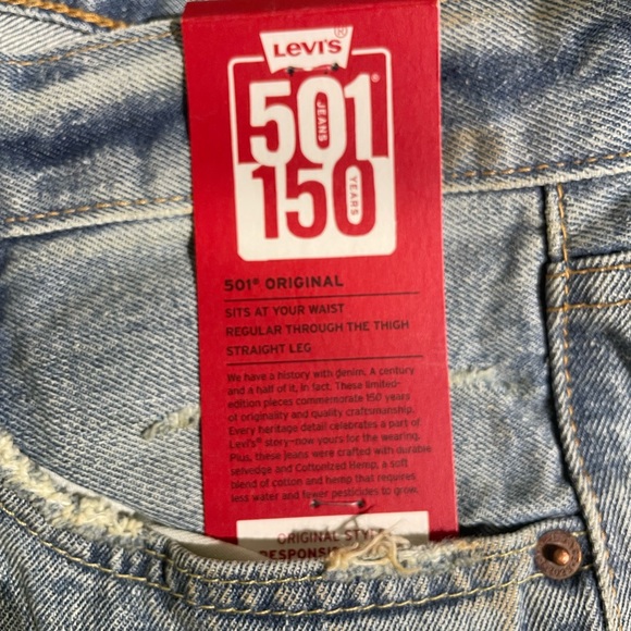 LEVIS 501 ORIGINAL FIT SELVEDGE MEN'S JEANS - Picture 2 of 10